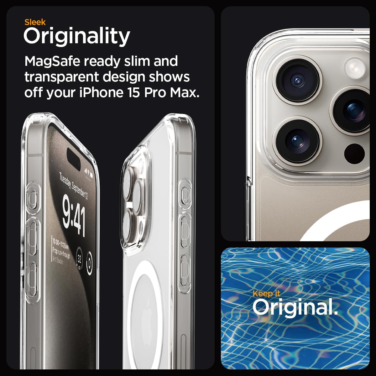 CASEEX Magnetic Crystal Clear Back Case for Apple iPhone 14 Pro, [12 FT Shockproof Compatible with Magsafe], Anti-Yellow Hard TP Crystal Clear Back Cover (Apple iPhone 14 Pro)