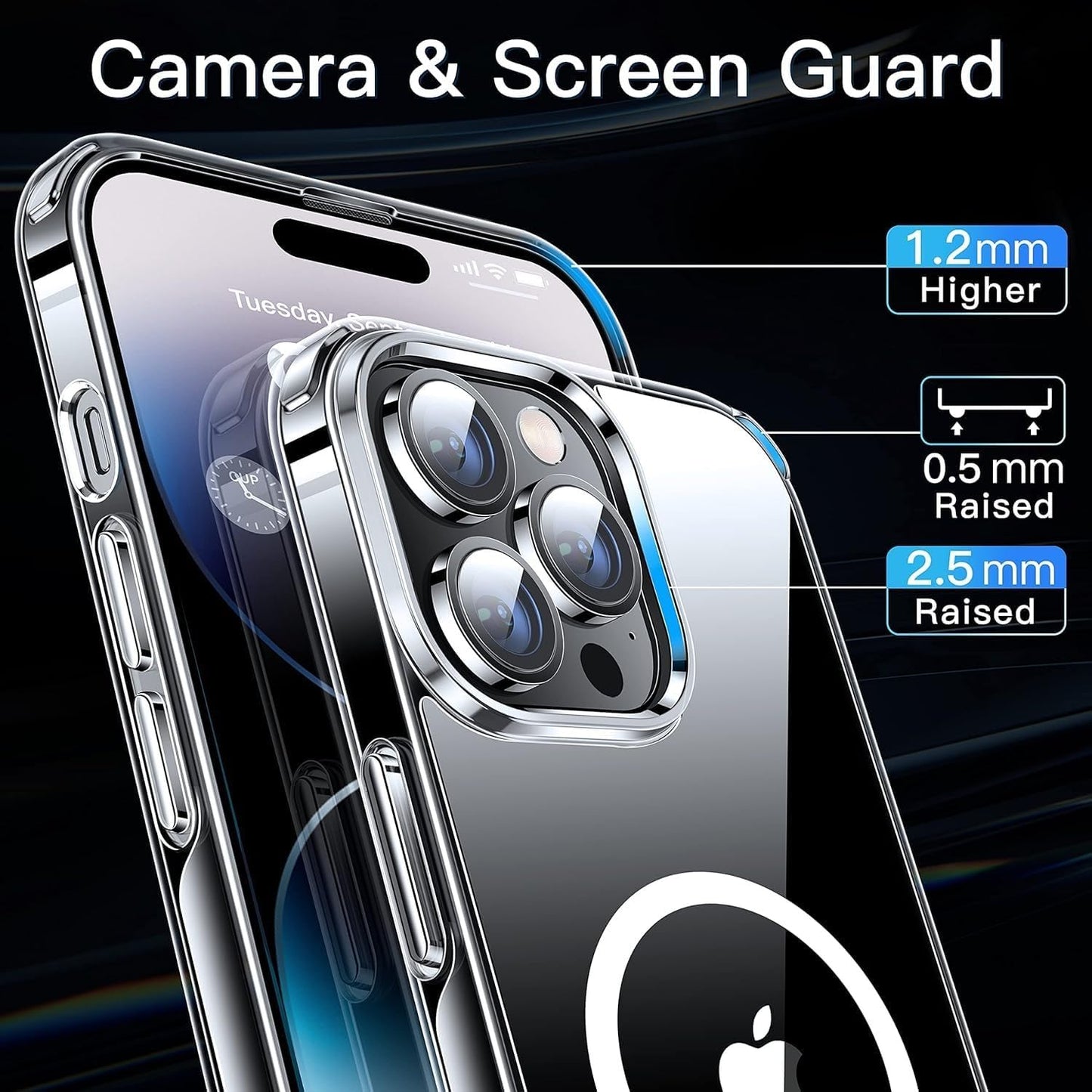 CASEEX Ultra Hybrid Magnetic Clear Case For Apple iPhone [Anti-Yellowing] [Compatible with MagSafe]
