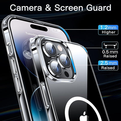 CASEEX Ultra Hybrid Magnetic Clear Case For Apple iPhone [Anti-Yellowing] [Compatible with MagSafe]
