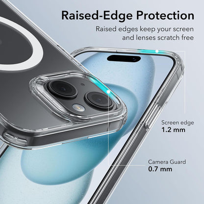 CASEEX Magnetic Back Case for Apple iPhone 14 / iPhone 13, [12 FT Shockproof Compatible with Magsafe], Anti-Yellow Hard TP Crystal Clear Back Cover (Apple iPhone 14 / iPhone 13 6.1")