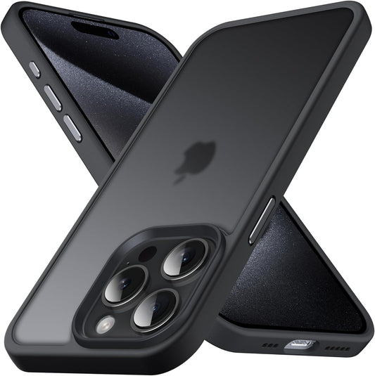 Caseex Matte Case for iPhone 14 Pro Max 6.7-Inch, Shockproof Military Grade Drop Protection, Frosted Translucent Back Phone Cover, Anti-Fingerprint (Black)