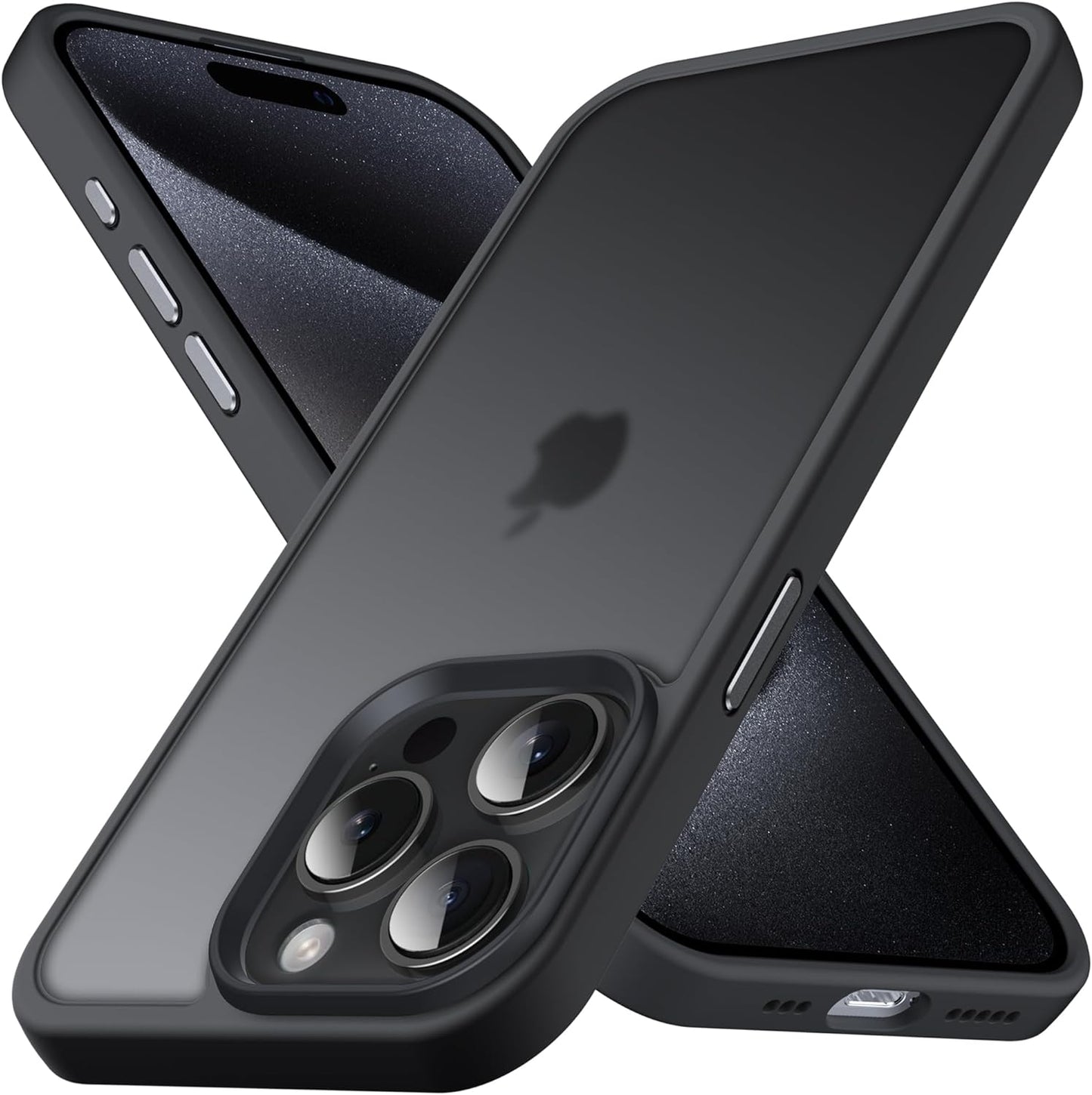 Caseex Matte Case for iPhone 14 Pro 6.1-Inch, Shockproof Military Grade Drop Protection, Frosted Translucent Back Phone Cover, Anti-Fingerprint (Black)