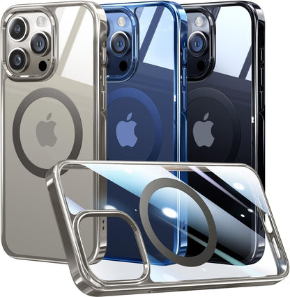 CASEEX Polished Titanium for MagSafe iPhone 15 Pro Case, Official Color Match for iPhone, [12 FT Military-Grade Drop Protection] Shockproof Bumper, Magnetic Phone Cover 6.1 inch