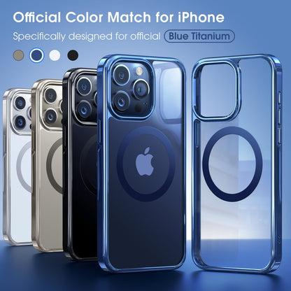 CASEEX Polished Titanium for MagSafe iPhone 15 Pro Case, Official Color Match for iPhone, [12 FT Military-Grade Drop Protection] Shockproof Bumper, Magnetic Phone Cover 6.1 inch