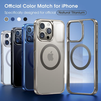 CASEEX Polished Titanium for MagSafe iPhone 15 Pro Case, Official Color Match for iPhone, [12 FT Military-Grade Drop Protection] Shockproof Bumper, Magnetic Phone Cover 6.1 inch