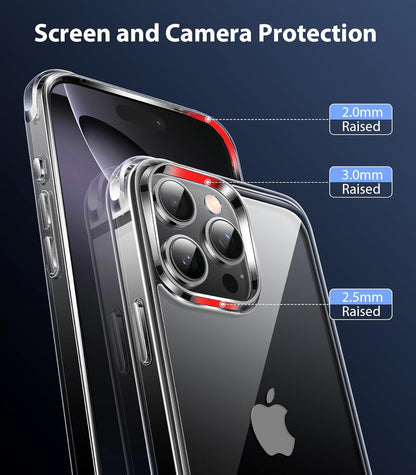 CASEEX for Apple iPhone Case Clear, [Not Yellowing] [Military-Grade Drop Protection] Protective Transparent Cover for Apple iPhone with Shockproof Bumper