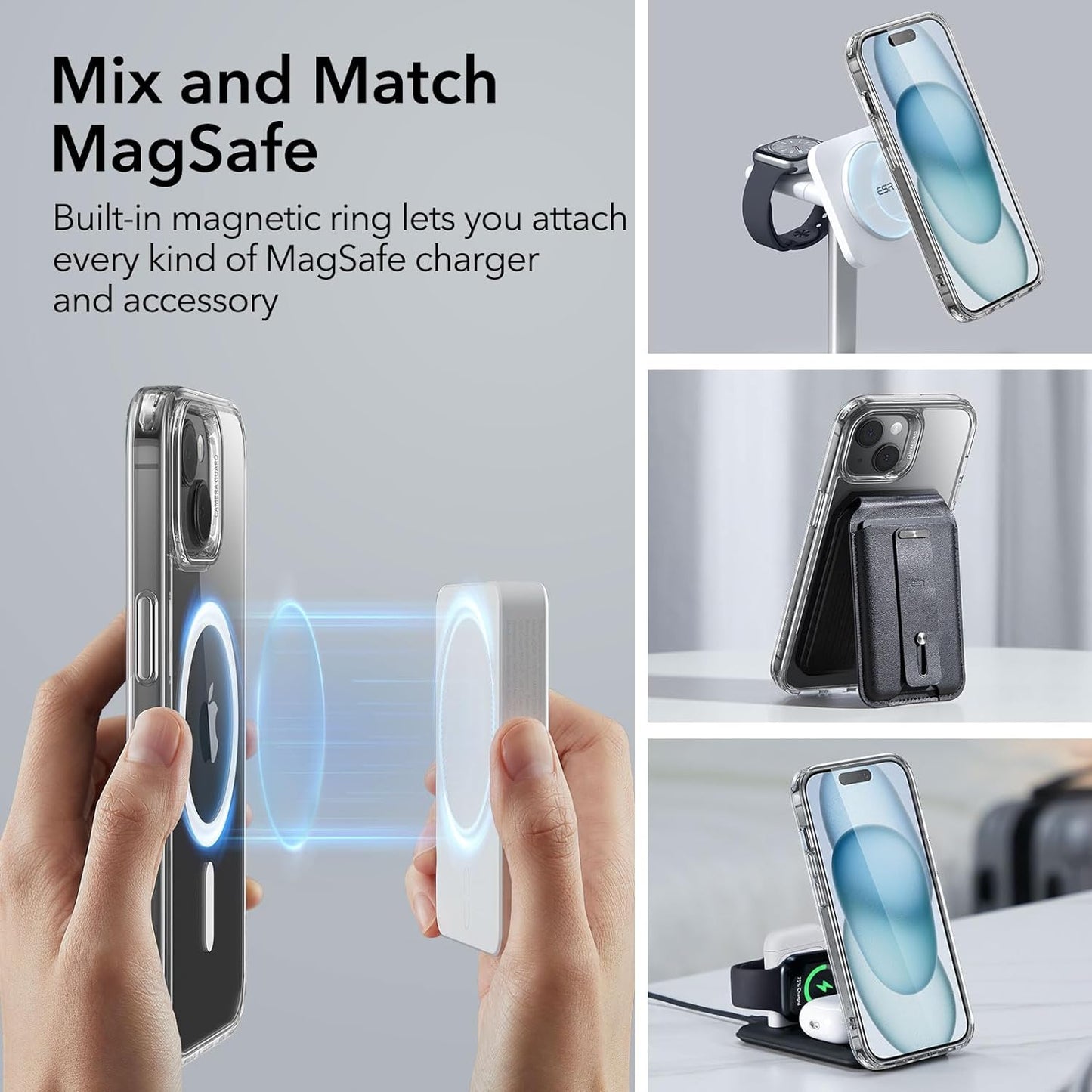CASEEX Magnetic Back Case for Apple iPhone 14 / iPhone 13, [12 FT Shockproof Compatible with Magsafe], Anti-Yellow Hard TP Crystal Clear Back Cover (Apple iPhone 14 / iPhone 13 6.1")