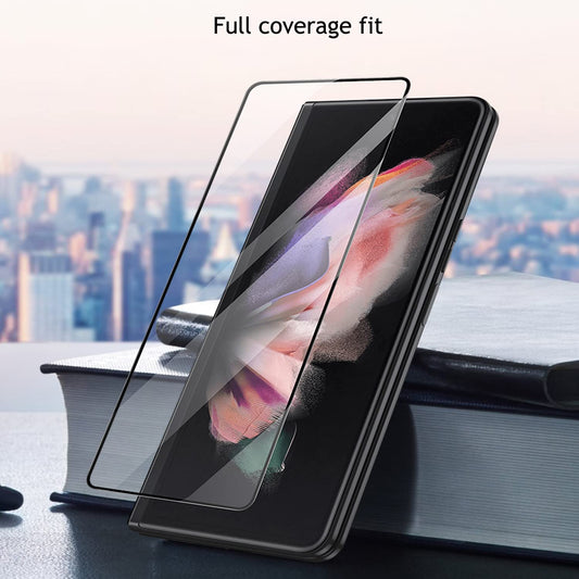 Caseex Samsung Galaxy Z Fold 4 5G 2022 Tempered Glass Screen Protector Guard, (Front) Full Glue Protective Film, Case Friendly For Samsung Z Fold4