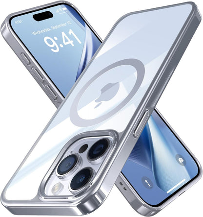CASEEX Polished Titanium for MagSafe iPhone 14 Pro Case, Official Color Match for iPhone, [12 FT Military-Grade Drop Protection] Shockproof Bumper, Magnetic Phone Cover 6.1 inch