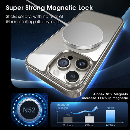 CASEEX Polished Titanium for MagSafe iPhone 15 Pro Case, Official Color Match for iPhone, [12 FT Military-Grade Drop Protection] Shockproof Bumper, Magnetic Phone Cover 6.1 inch