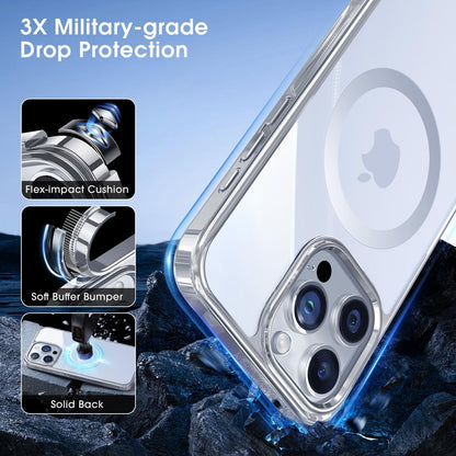 CASEEX Polished Titanium for MagSafe iPhone 14 Pro Case, Official Color Match for iPhone, [12 FT Military-Grade Drop Protection] Shockproof Bumper, Magnetic Phone Cover 6.1 inch