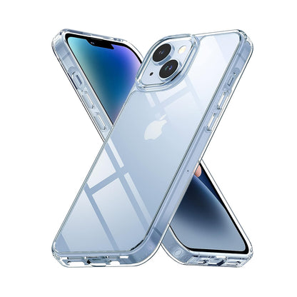 CASEEX Crystal Clear Designed Back Cover Compatible for iPhone 14 & iPhone 13 6.1'' | Anti-Yellowing |Transparent Hard Back Cover | Shockproof Case |TPU + Polycarbonate |