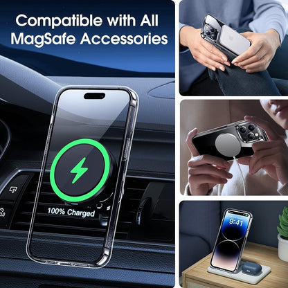 CASEEX Ultra Hybrid Magnetic Clear Case For Apple iPhone [Anti-Yellowing] [Compatible with MagSafe]