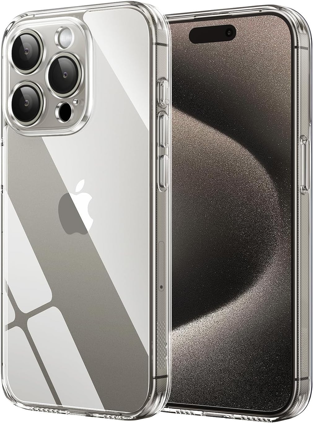 CASEEX Crystal Clear Designed Back Cover for iPhone 14 Pro Case 6.1'' | Anti-Yellowing |Transparent Hard Back Cover | Shockproof Case |TPU + Polycarbonate |
