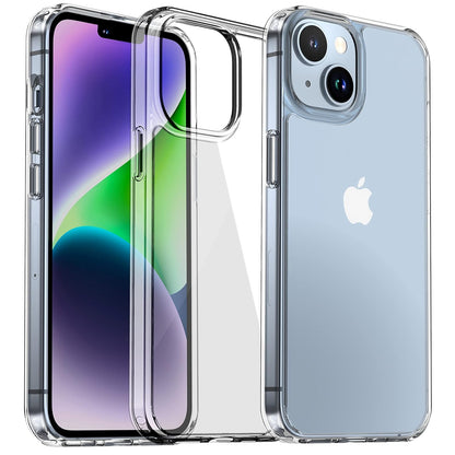 CASEEX Crystal Clear Designed Back Cover Compatible for iPhone 14 & iPhone 13 6.1'' | Anti-Yellowing |Transparent Hard Back Cover | Shockproof Case |TPU + Polycarbonate |