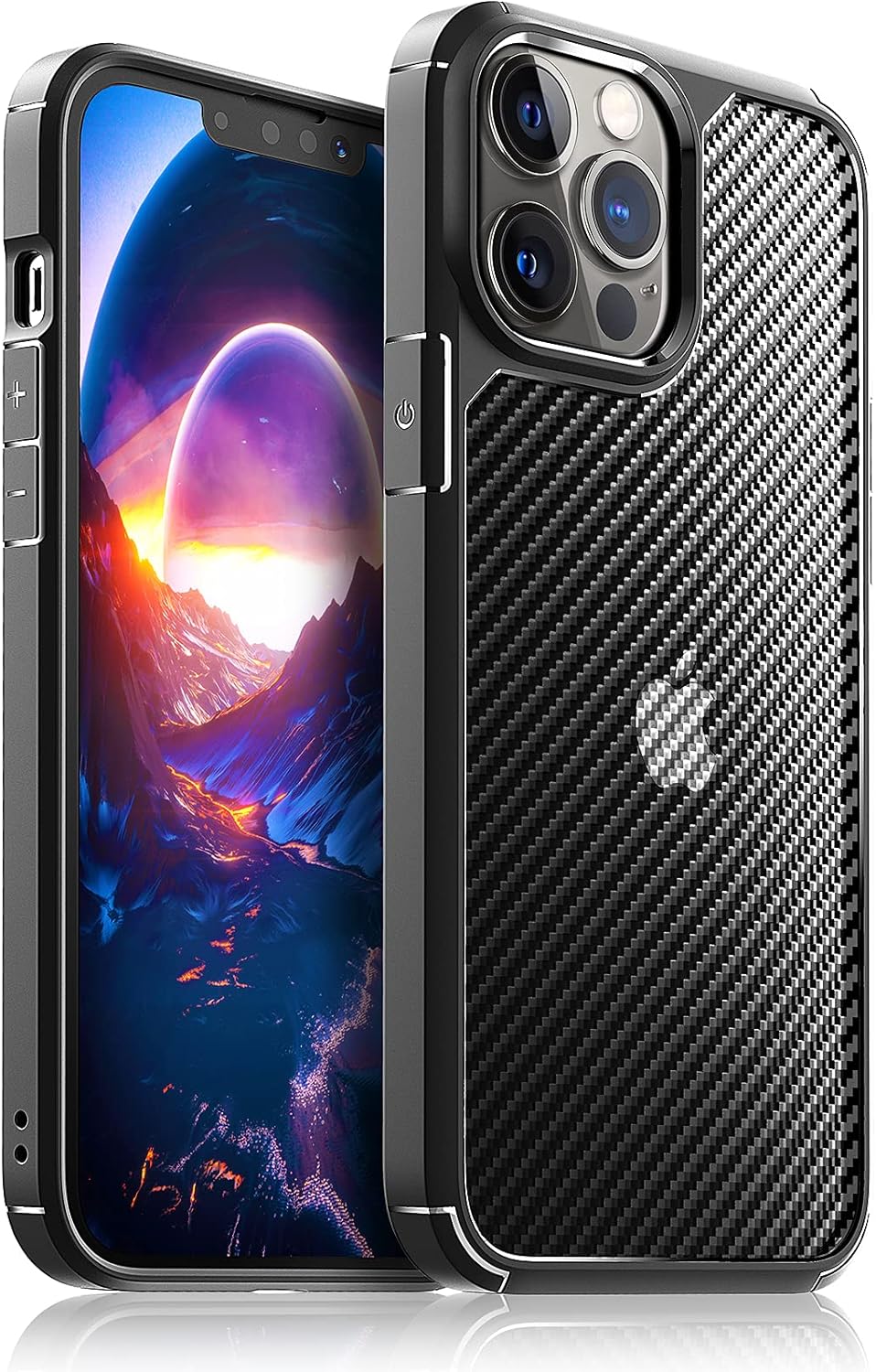 CASEEX Back Cover Compatible with iPhone 15 Pro Case, Carbon Fiber Series [Military Grade Drop Tested], Anti Fingerprints & Scratch, Translucent Slim Fit Shockproof Phone Case