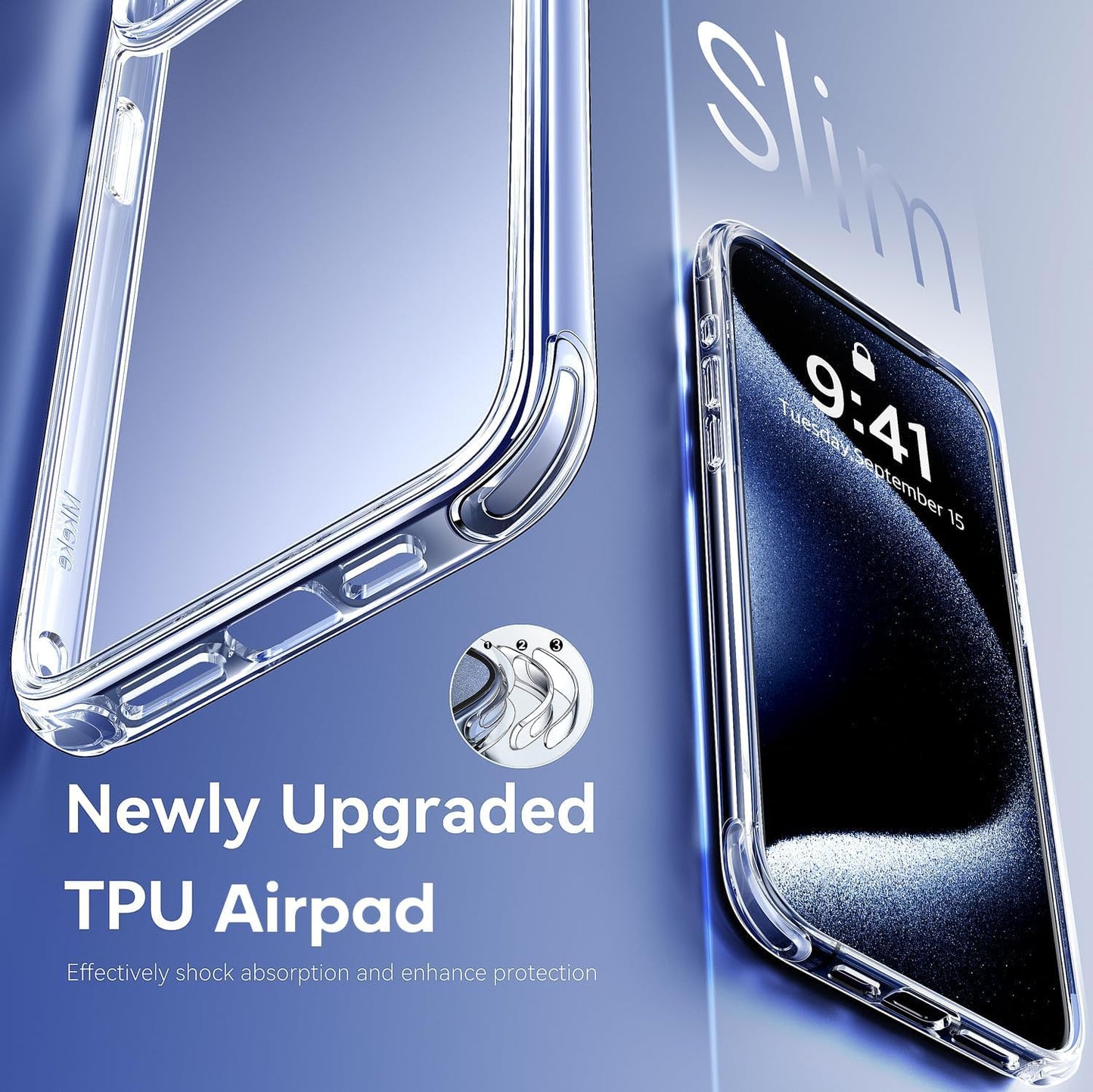 CASEEX for Apple iPhone Case Clear, [Not Yellowing] [Military-Grade Drop Protection] Protective Transparent Cover for Apple iPhone with Shockproof Bumper