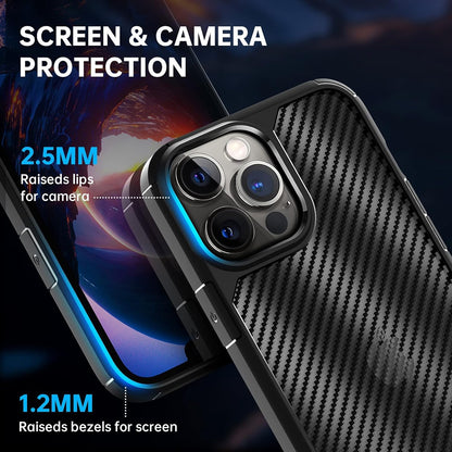 CASEEX Back Cover Compatible with iPhone 14 Pro Case, Carbon Fiber Series [Military Grade Drop Tested], Anti Fingerprints & Scratch