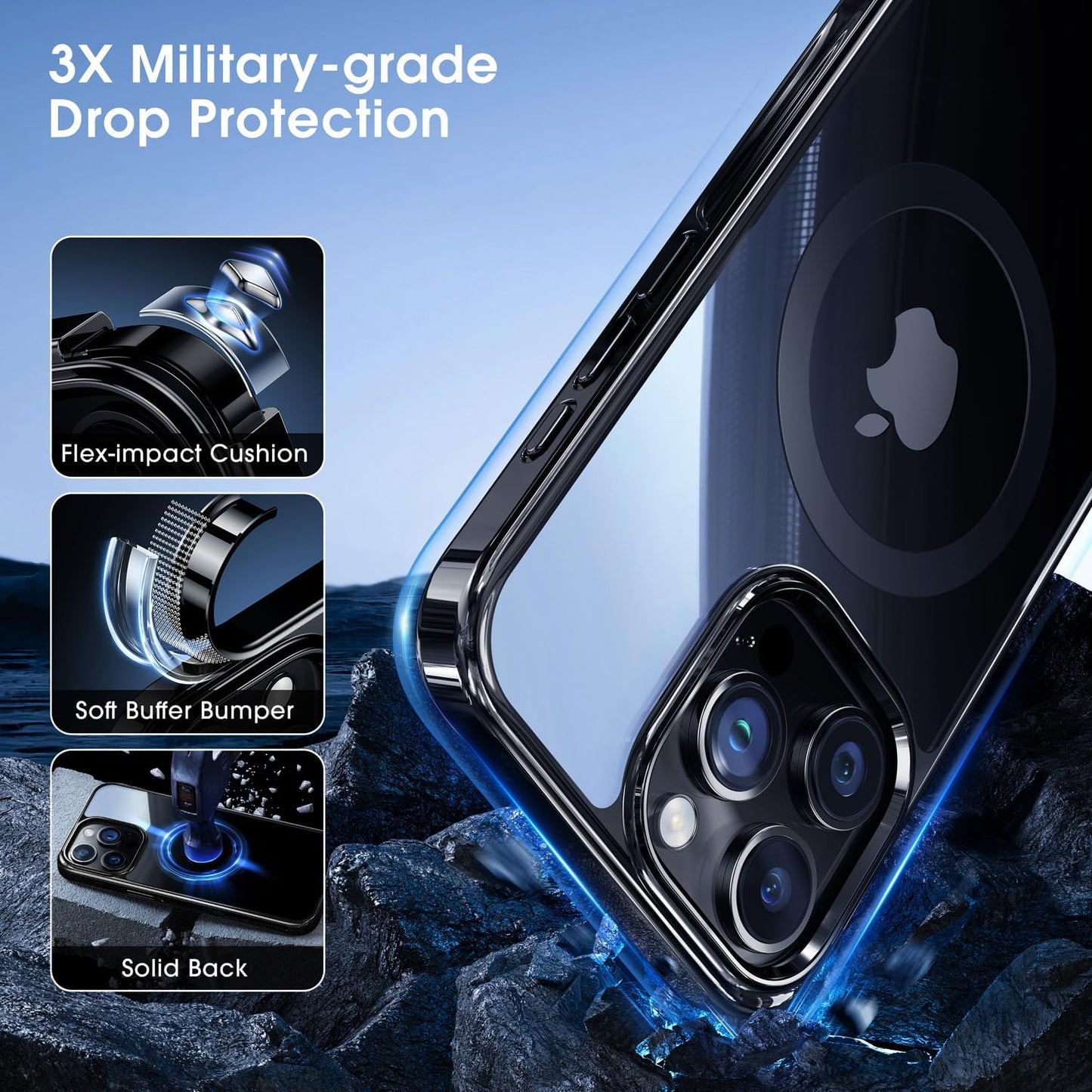 CASEEX Polished Titanium for MagSafe iPhone 14 Pro Case, Official Color Match for iPhone, [12 FT Military-Grade Drop Protection] Shockproof Bumper, Magnetic Phone Cover 6.1 inch
