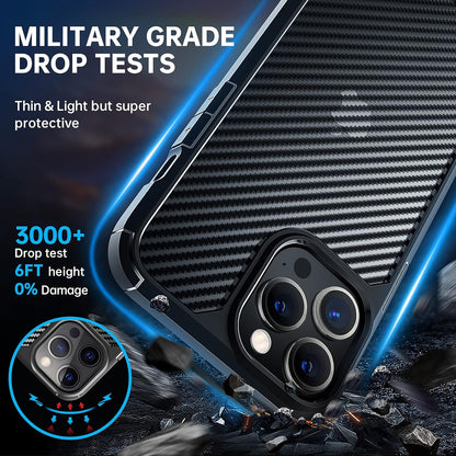 CASEEX Back Cover Compatible with iPhone 14 Pro Case, Carbon Fiber Series [Military Grade Drop Tested], Anti Fingerprints & Scratch