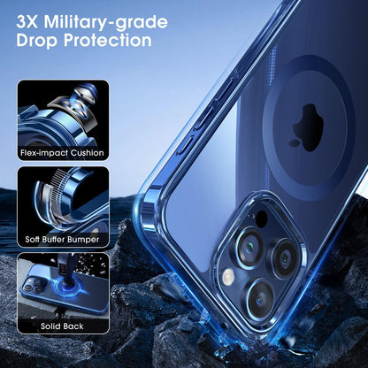 CASEEX Polished Titanium for MagSafe iPhone 15 Pro Case, Official Color Match for iPhone, [12 FT Military-Grade Drop Protection] Shockproof Bumper, Magnetic Phone Cover 6.1 inch