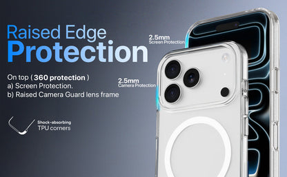 CASEEX Ultra Hybrid Magnetic Clear Case For Apple iPhone [Anti-Yellowing] [Compatible with MagSafe]