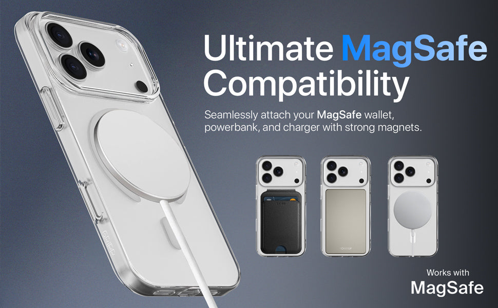 CASEEX Ultra Hybrid Magnetic Clear Case For Apple iPhone [Anti-Yellowing] [Compatible with MagSafe]