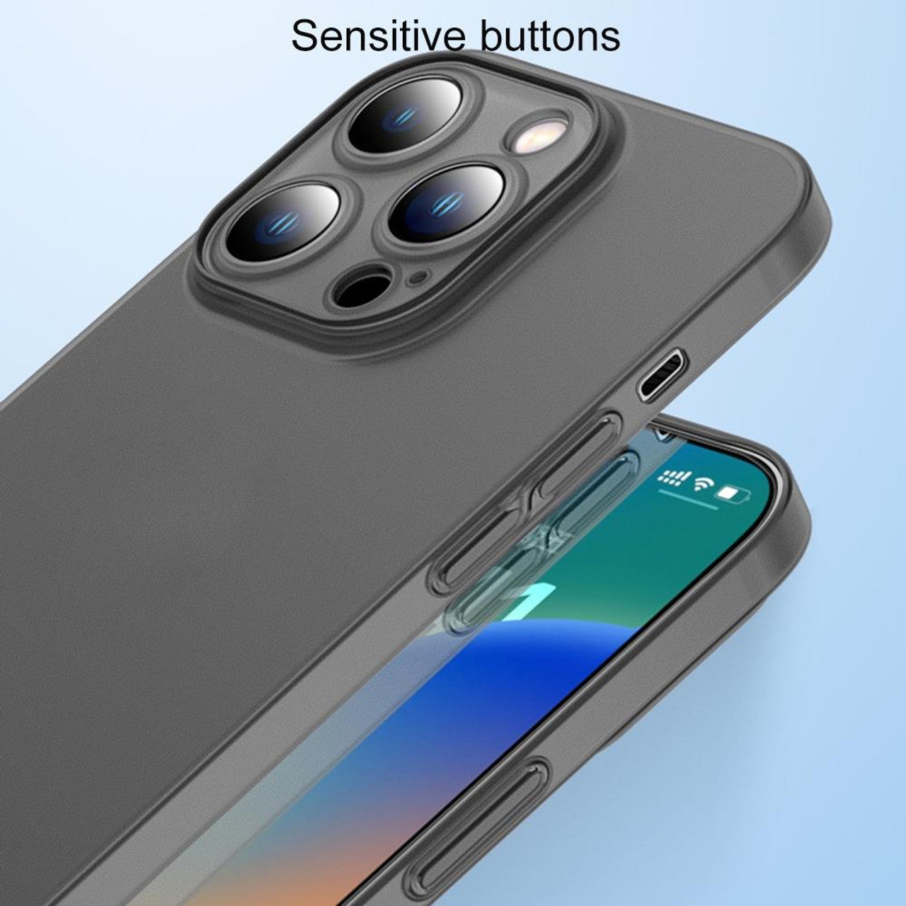 Caseex Ultra Thin Translucent Paper Silicone Back Cover Compatible With Apple iPhone 14 Pro